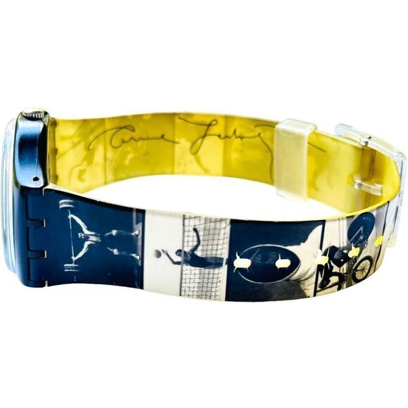 SWATCH Watch Autographed By 1996 Olympic Games Designer Annie Leibovitz GB178 Su - Picture 9 of 10
